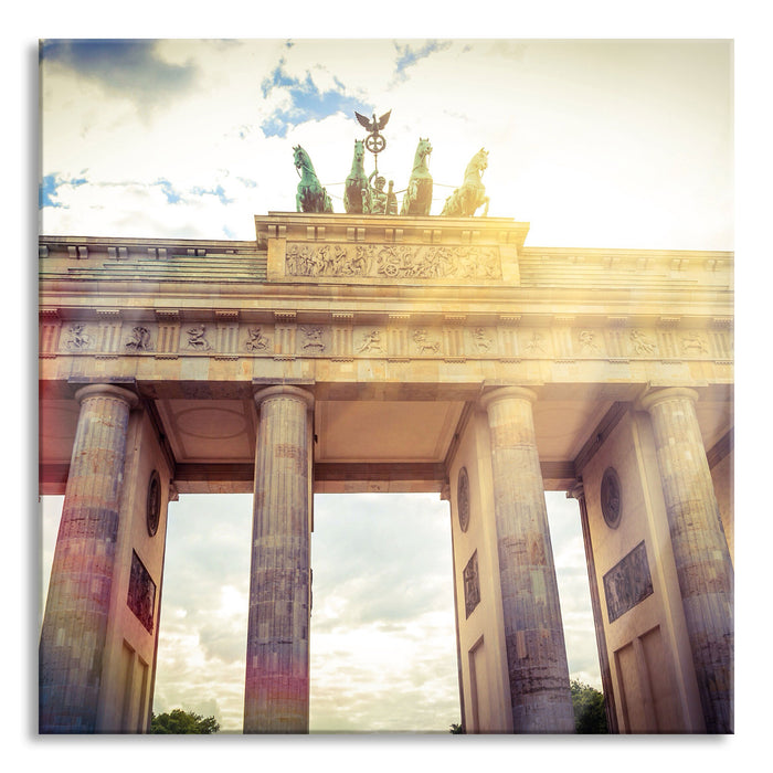 Pixxprint Brandenburger Tor in Berlin, Glasbild Quadratisch