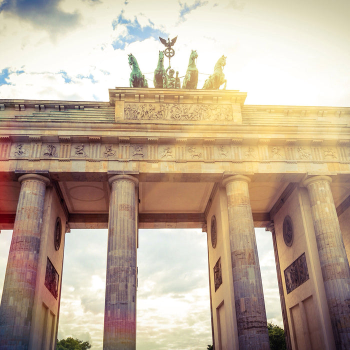 Brandenburger Tor in Berlin, Glasbild Quadratisch