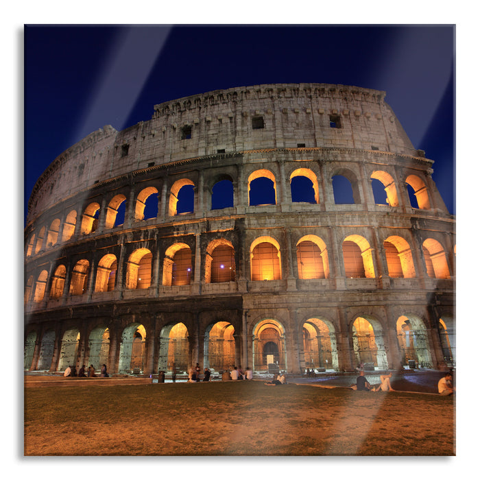 Pixxprint Colosseum in Rom, Glasbild Quadratisch