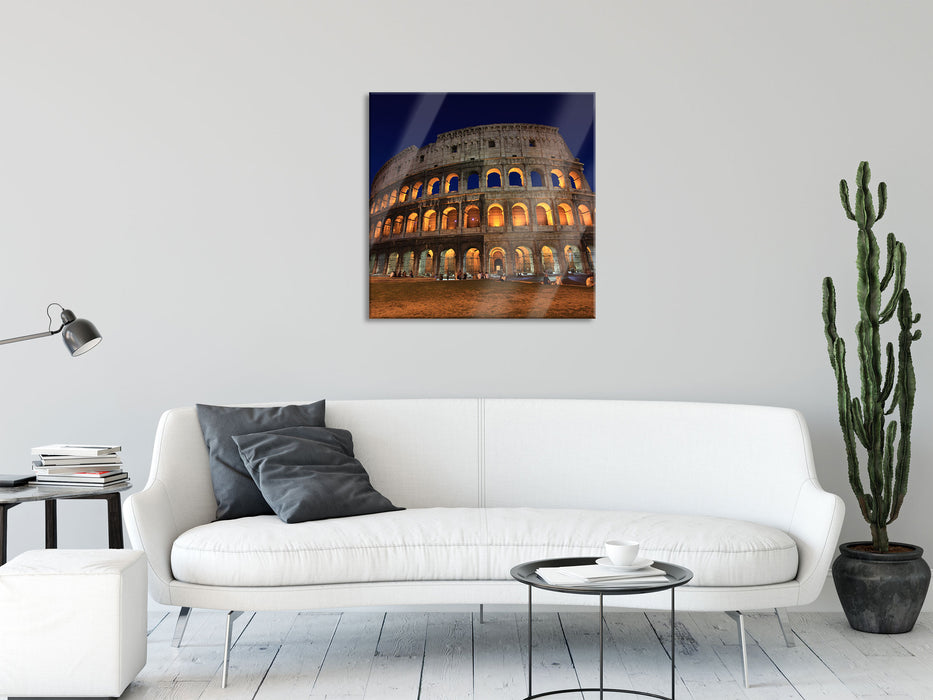 Colosseum in Rom, Glasbild Quadratisch