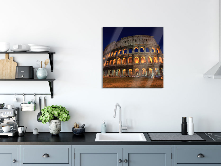 Colosseum in Rom, Glasbild Quadratisch