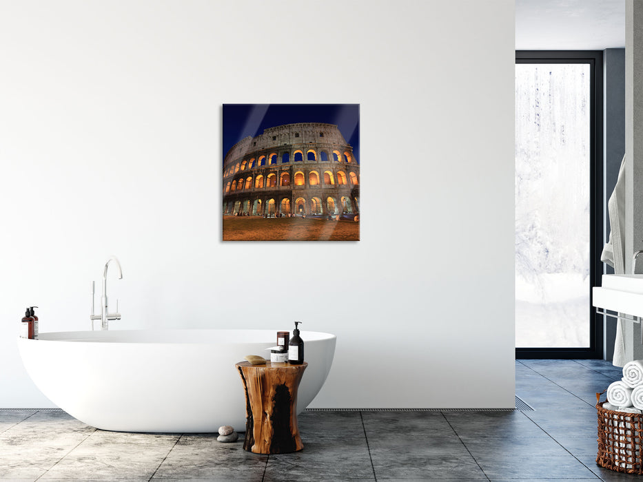 Colosseum in Rom, Glasbild Quadratisch