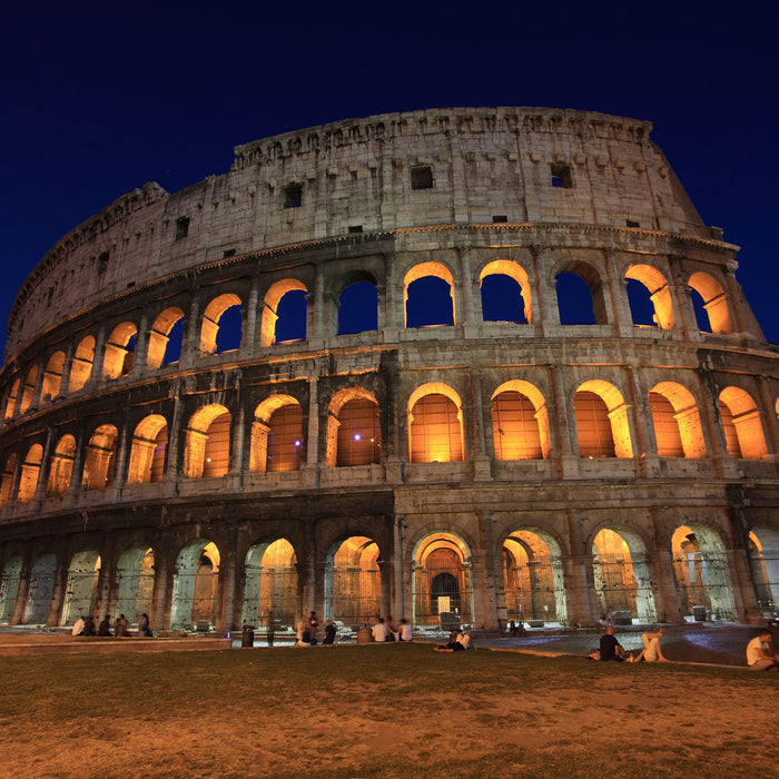 Colosseum in Rom, Glasbild Quadratisch