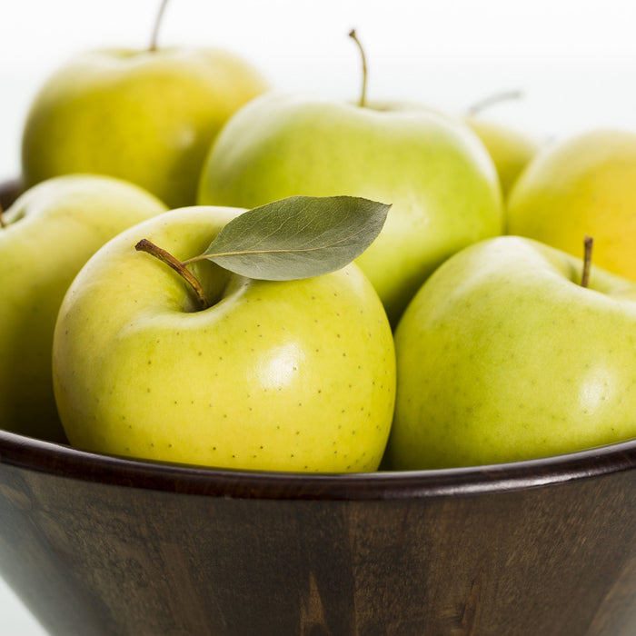 Korb mit Äpfeln, Glasbild Quadratisch