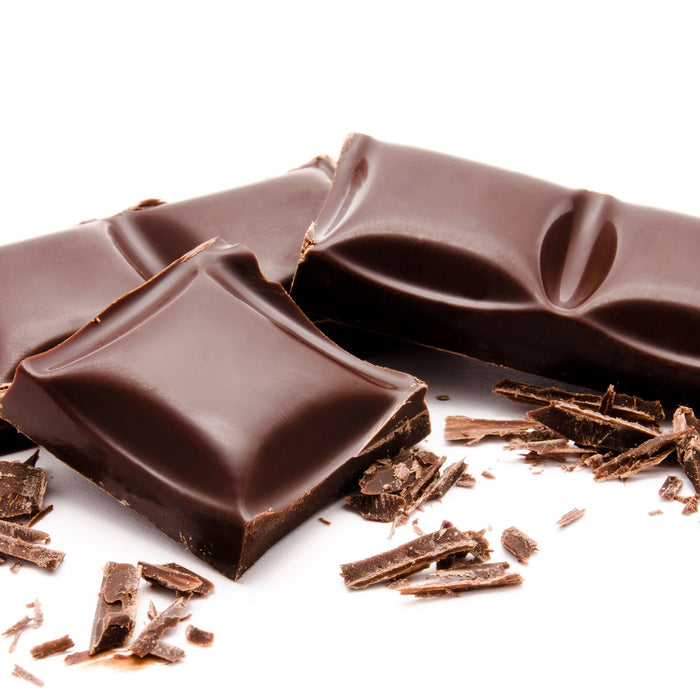 Leckere Tafel Schokolade, Glasbild Quadratisch