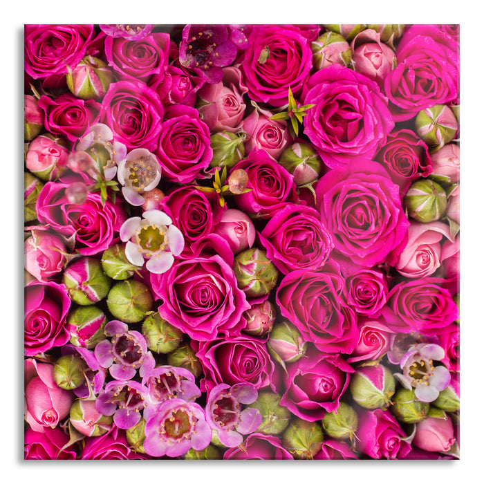 Pixxprint Blumen, Glasbild Quadratisch