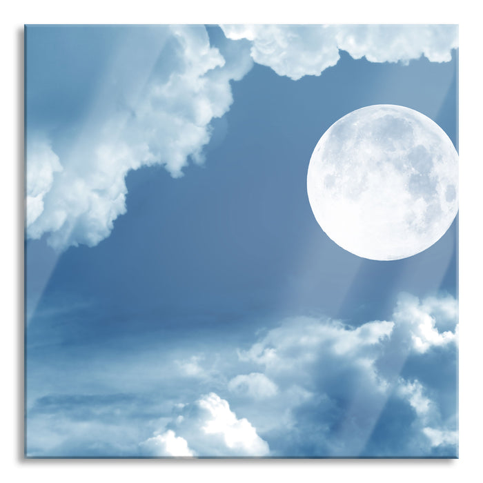 Pixxprint Vollmond, Glasbild Quadratisch