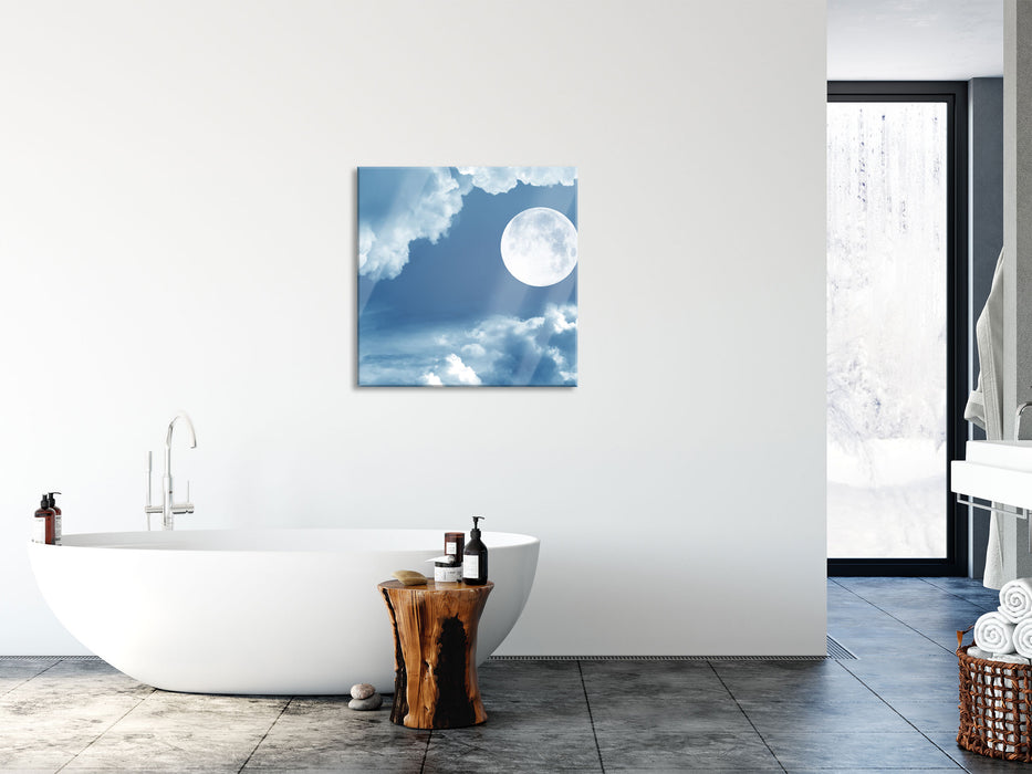 Vollmond, Glasbild Quadratisch