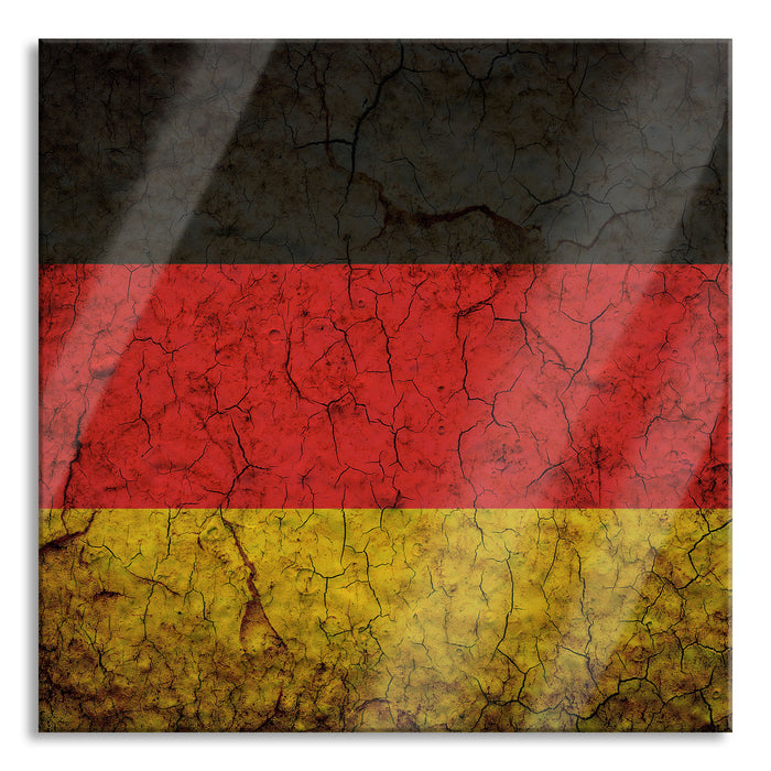 Pixxprint Deutschlandfahne, Glasbild Quadratisch