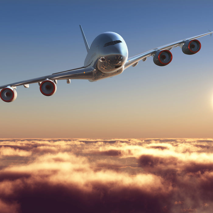 Flugzeug, Glasbild Quadratisch