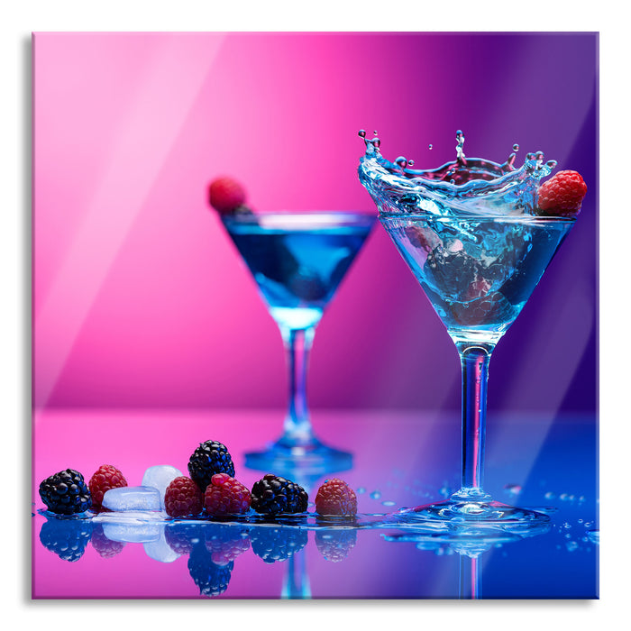 Pixxprint Coole Cocktails, Glasbild Quadratisch