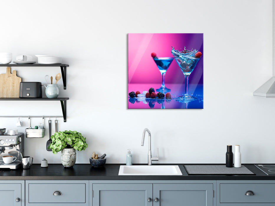 Coole Cocktails, Glasbild Quadratisch