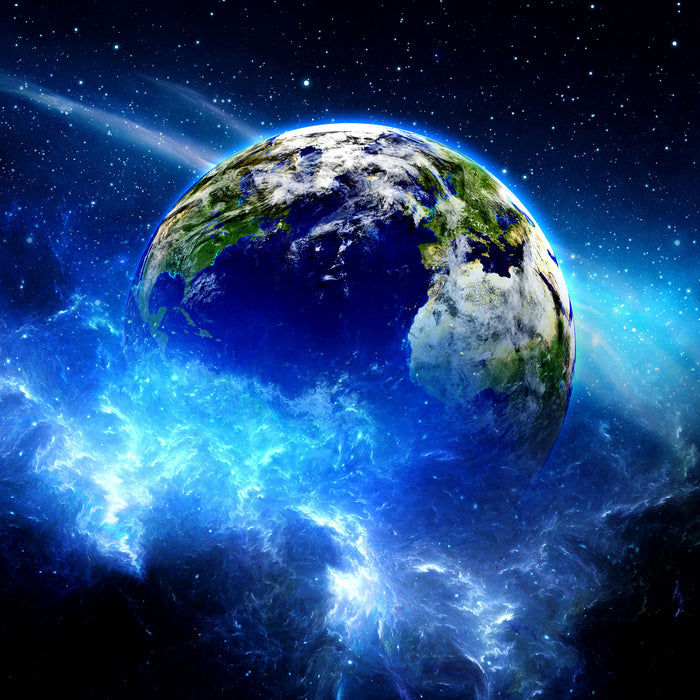 Planet Erde, Glasbild Quadratisch