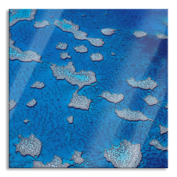 Pixxprint Korallenriffe Australien, Glasbild Quadratisch