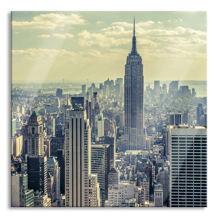 Pixxprint New York Manhattan, Glasbild Quadratisch