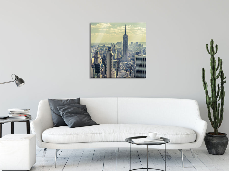 New York Manhattan, Glasbild Quadratisch