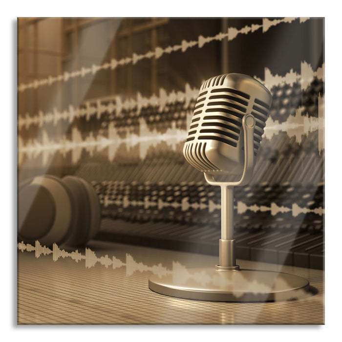 Pixxprint Musikstudio, Glasbild Quadratisch