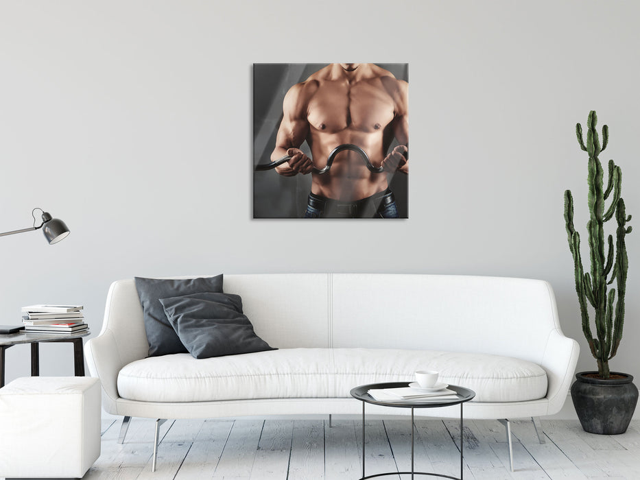 Bodybuilding, Glasbild Quadratisch