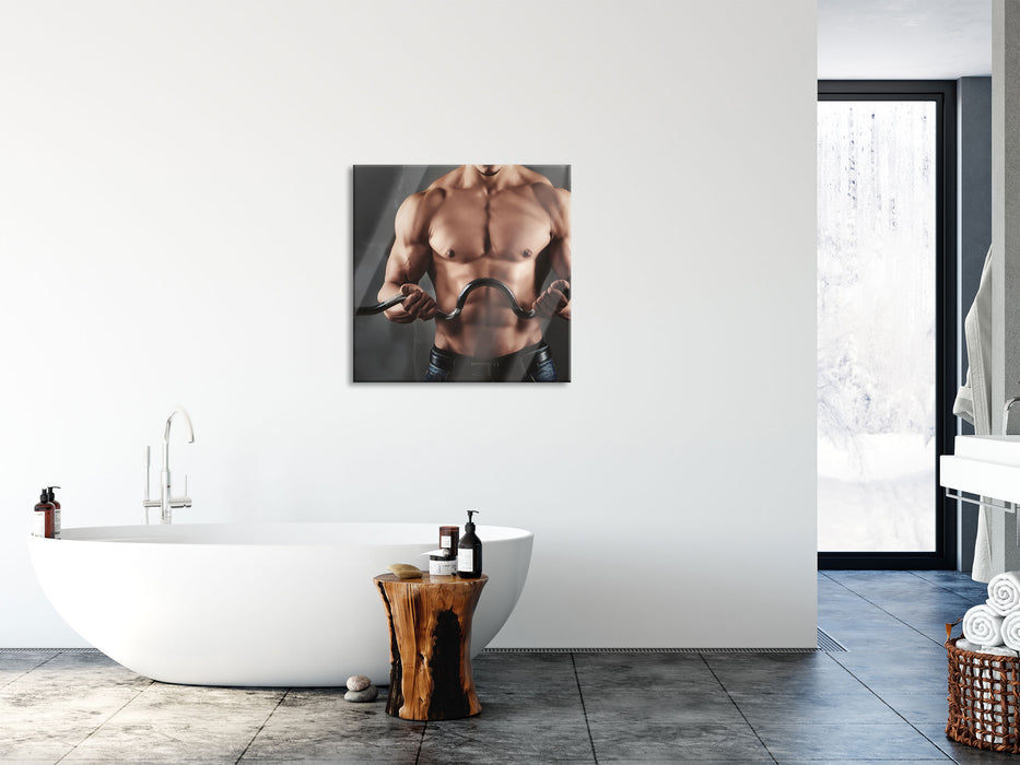 Bodybuilding, Glasbild Quadratisch