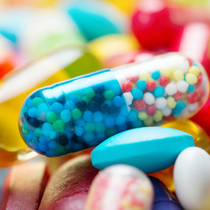 Pillen und Tabletten, Glasbild Quadratisch