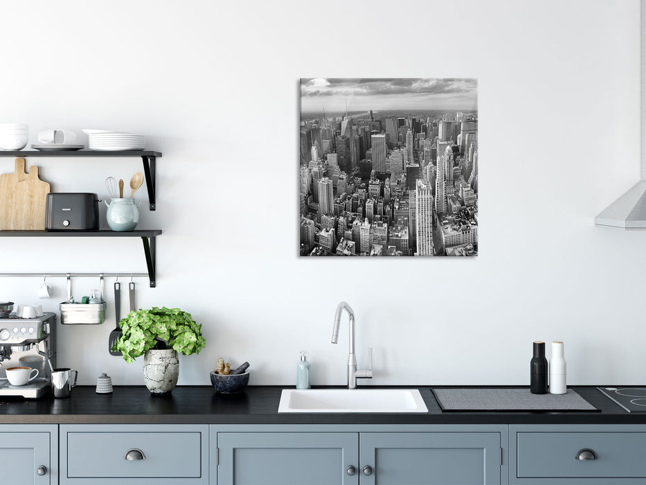 New York Skyline, Glasbild Quadratisch