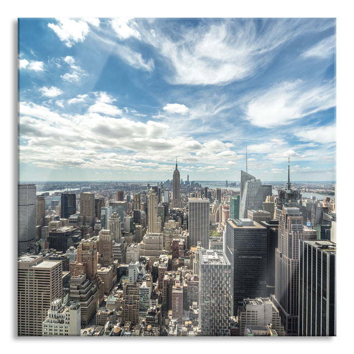 Pixxprint New York Skyline, Glasbild Quadratisch