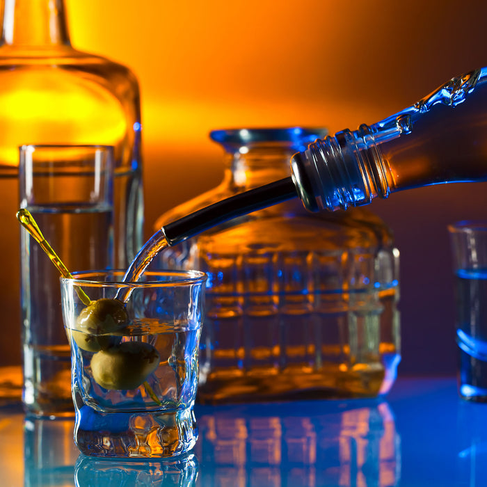 Schnaps, Glasbild Quadratisch