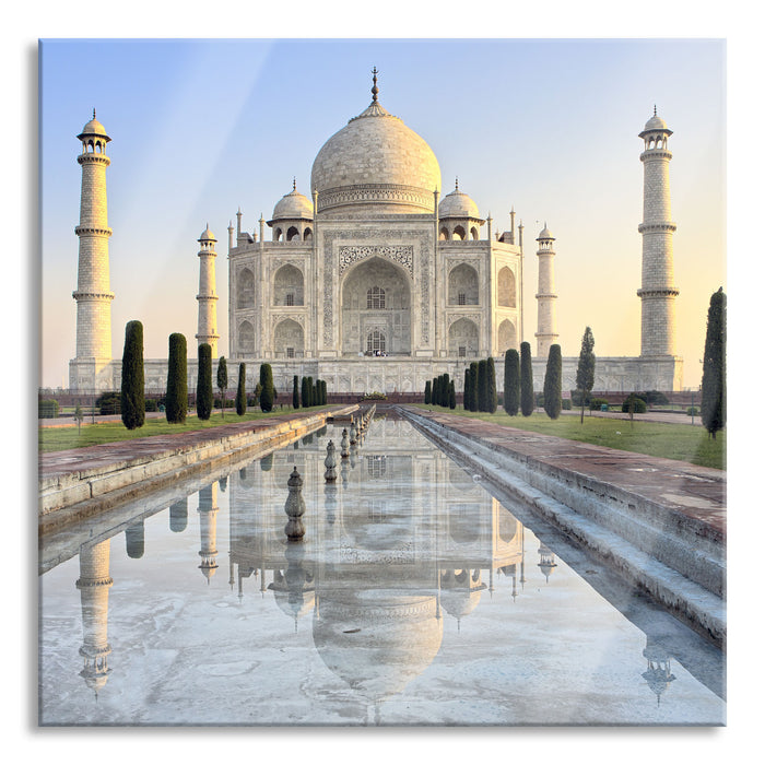 Pixxprint Taj Mahal, Glasbild Quadratisch