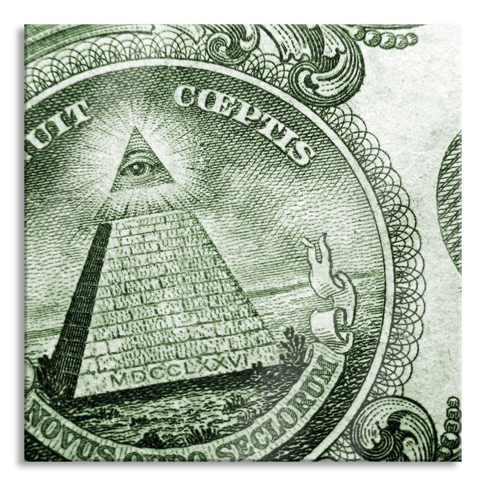 Pixxprint Illuminaten-Pyramide, Glasbild Quadratisch