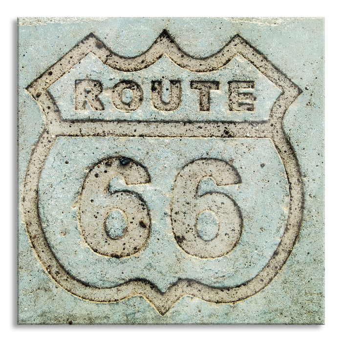 Pixxprint Route 66, Glasbild Quadratisch