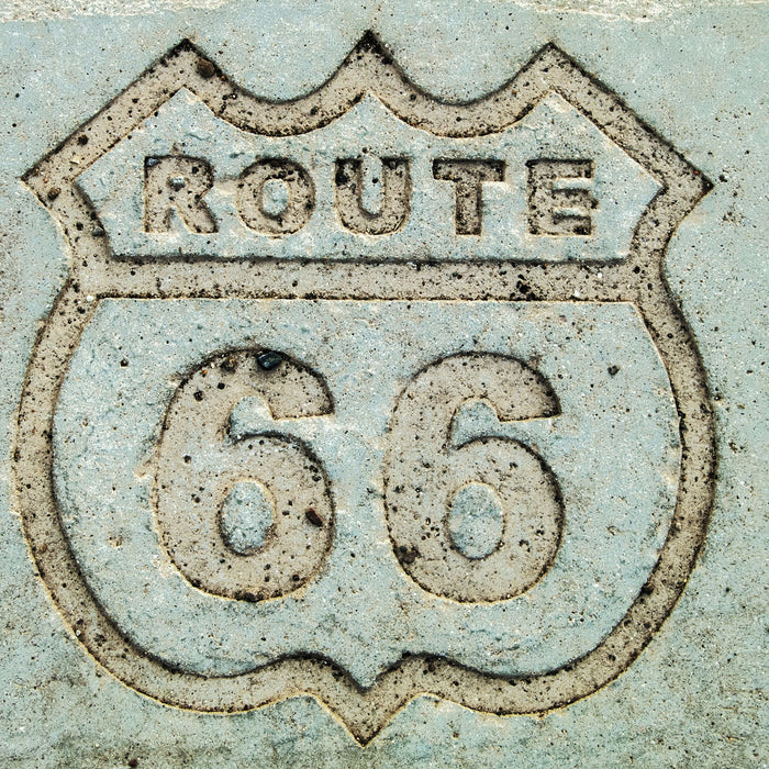 Route 66, Glasbild Quadratisch