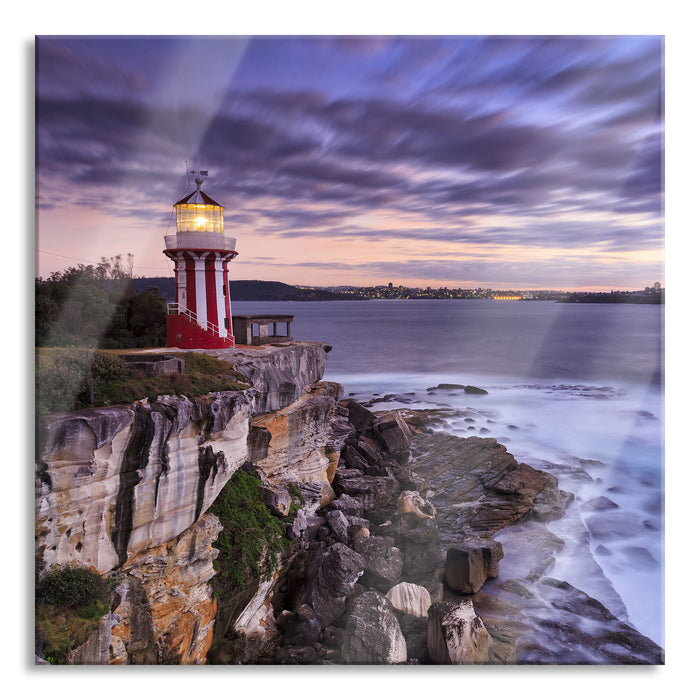 Pixxprint Leuchtturm, Glasbild Quadratisch