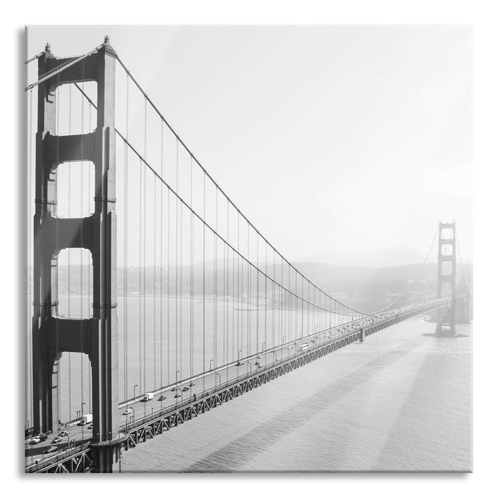 Pixxprint Golden Gate Bridge San Francisco, Glasbild Quadratisch