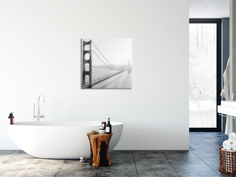 Golden Gate Bridge San Francisco, Glasbild Quadratisch