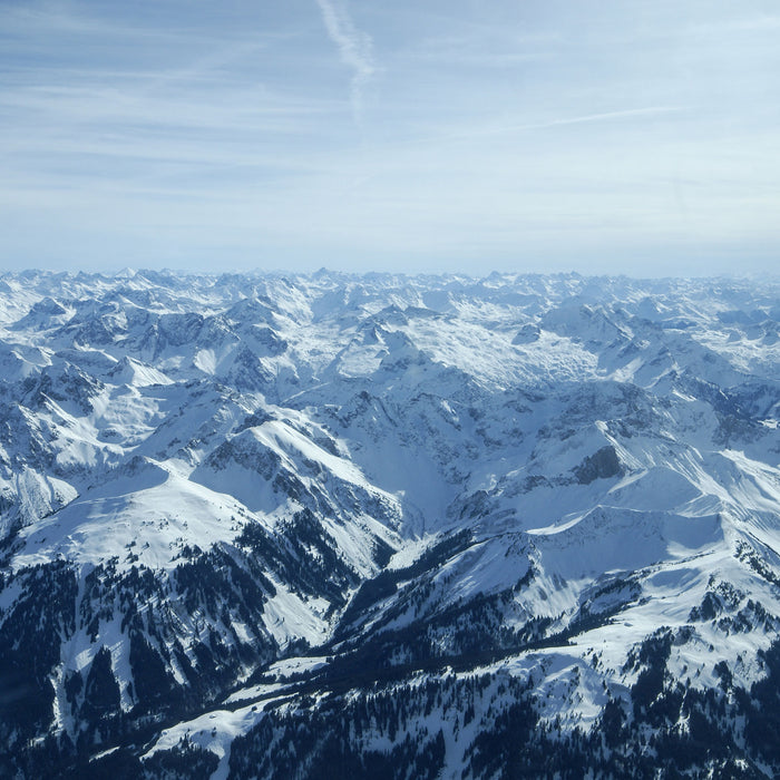 Alpen, Glasbild Quadratisch