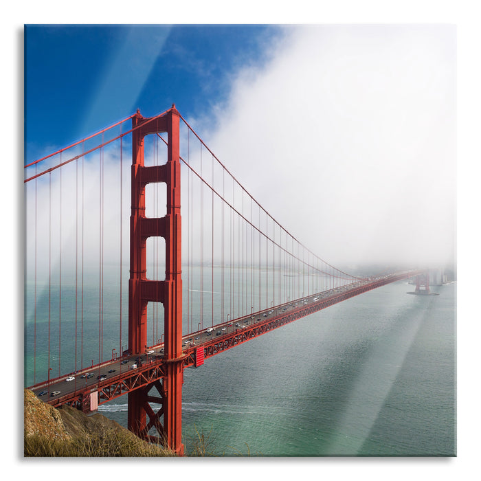 Pixxprint Golden Gate Bridge San Francisco, Glasbild Quadratisch