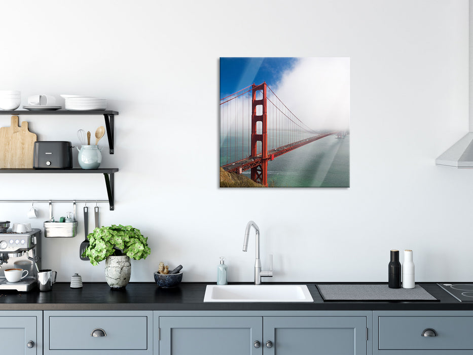 Golden Gate Bridge San Francisco, Glasbild Quadratisch