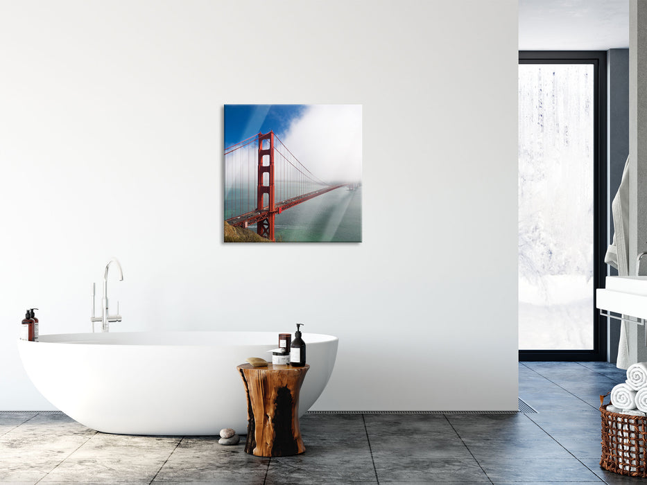 Golden Gate Bridge San Francisco, Glasbild Quadratisch