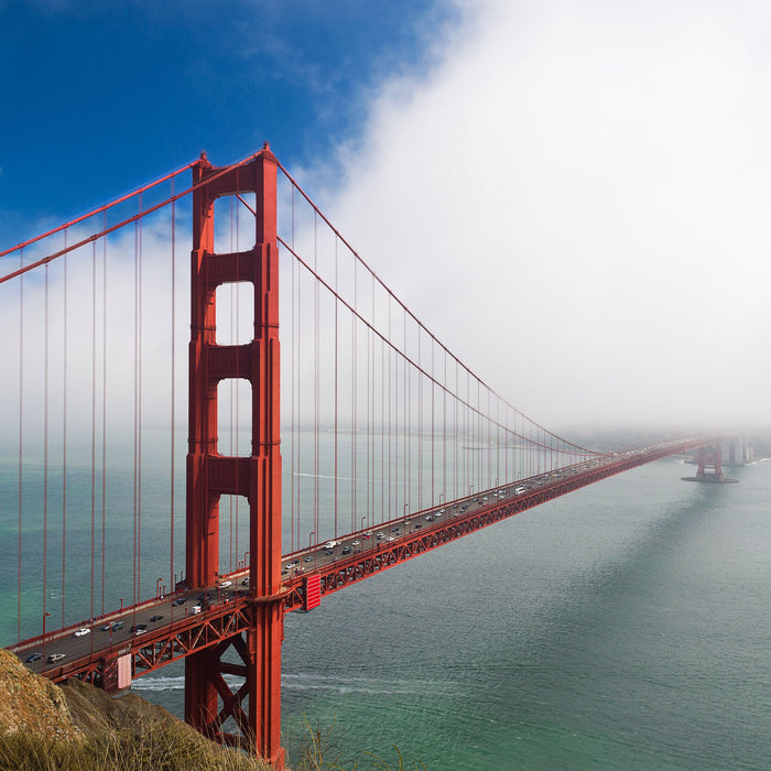 Golden Gate Bridge San Francisco, Glasbild Quadratisch