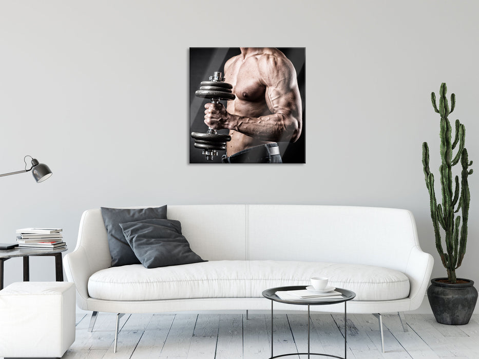 Bodybuilding, Glasbild Quadratisch