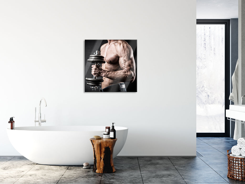 Bodybuilding, Glasbild Quadratisch