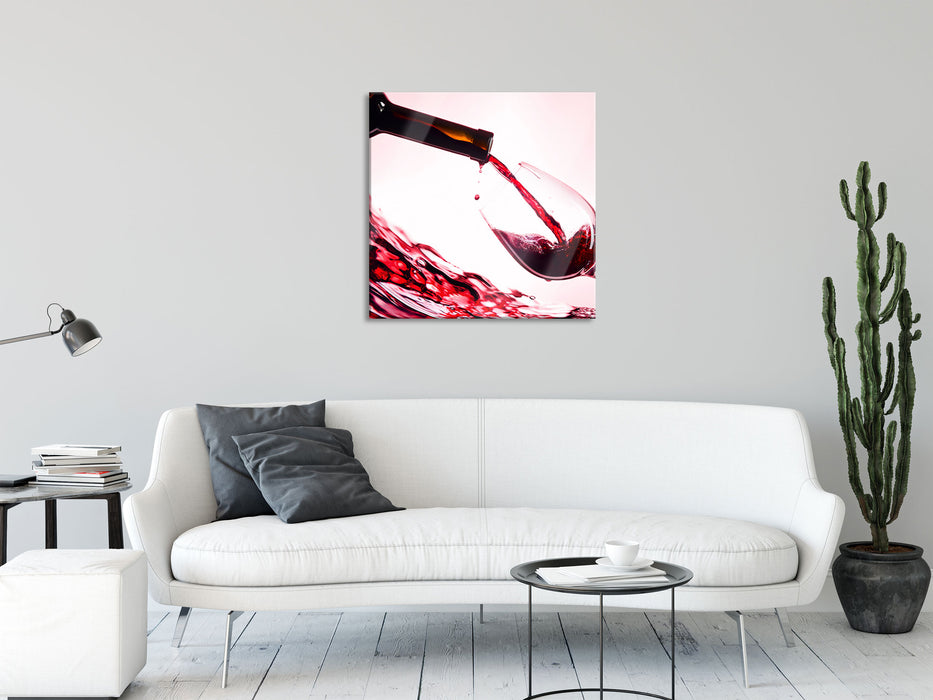 Wein, Glasbild Quadratisch