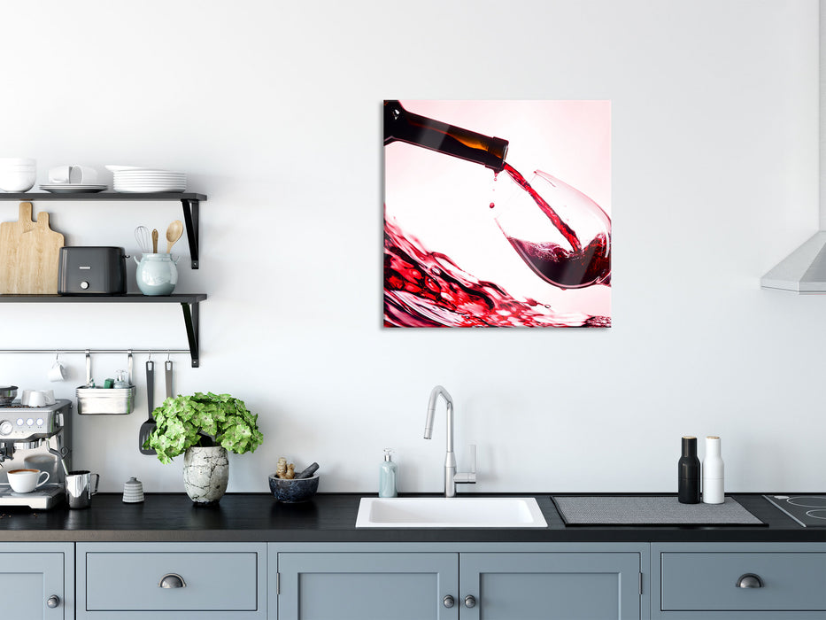 Wein, Glasbild Quadratisch