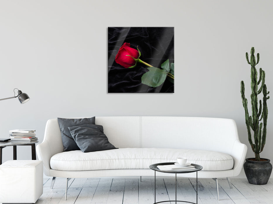 Rose, Glasbild Quadratisch