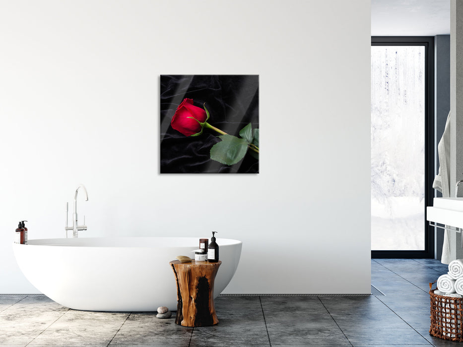 Rose, Glasbild Quadratisch