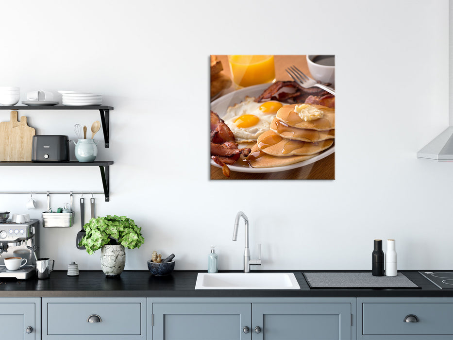 Frühstück, Glasbild Quadratisch