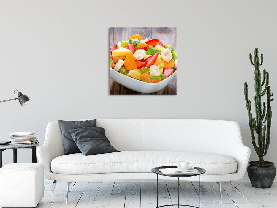 Obstsalat, Glasbild Quadratisch