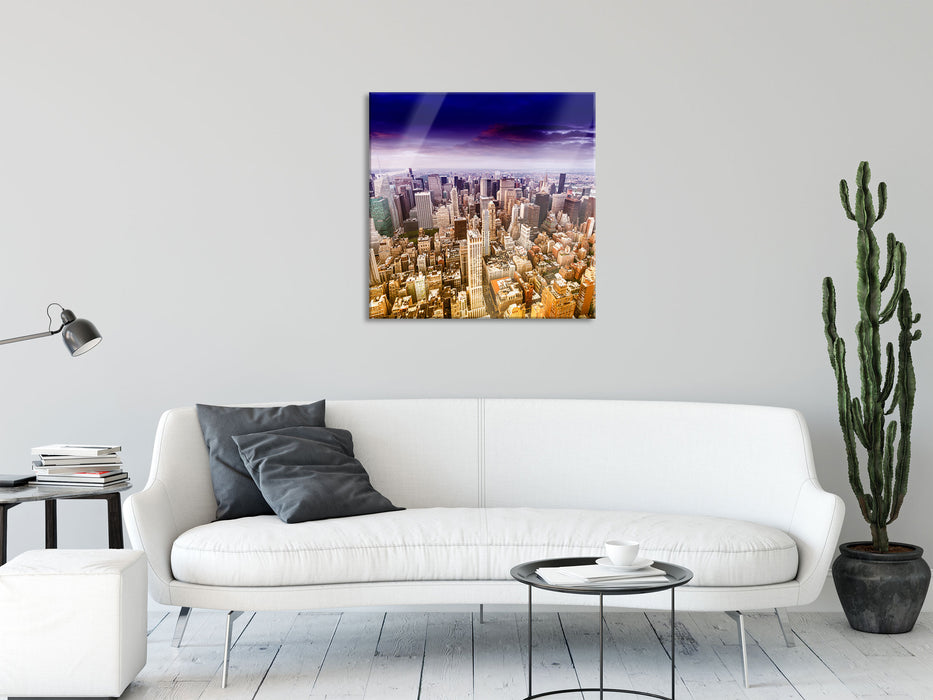 Skyline New York, Glasbild Quadratisch