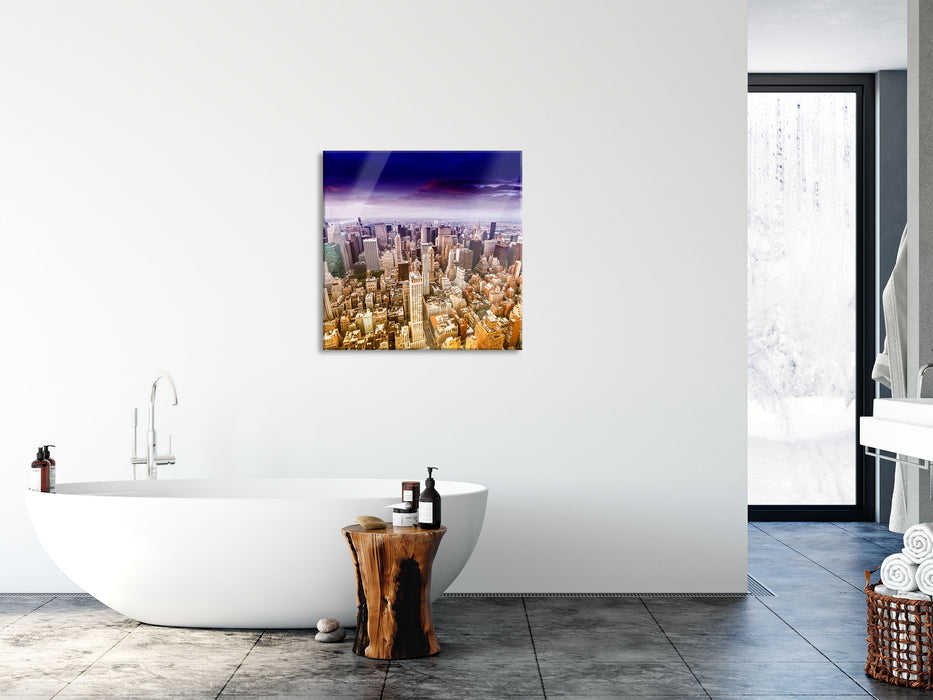 Skyline New York, Glasbild Quadratisch