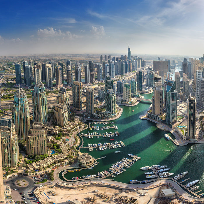 Dubai Hotel Burj al Arab, Glasbild Quadratisch